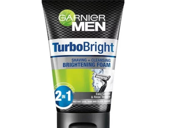 Garnier Men Face Wash & Shaving Foam Turbo Bright 2-In-1 Brightening 100ml by Garnier - Authentic Beauty Product in Pakistan