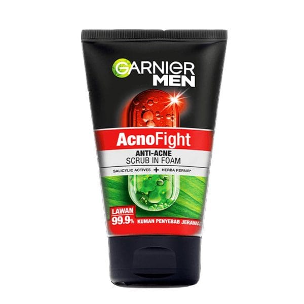 Garnier Men Acno Fight Anti Acne Scrub In Foam Face Wash, 100ml by Garnier - Authentic Beauty Product in Pakistan