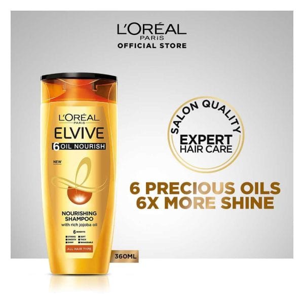 L'Oreal Paris 6 Oil Nourish Scalp + Hair Nourishing Shampoo 360 ml by L`Oreal - Authentic Beauty Product in Pakistan