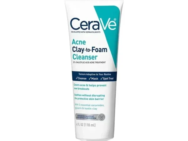 CeraVe Acne Clay-to-Foam Cleanser (118 mL)